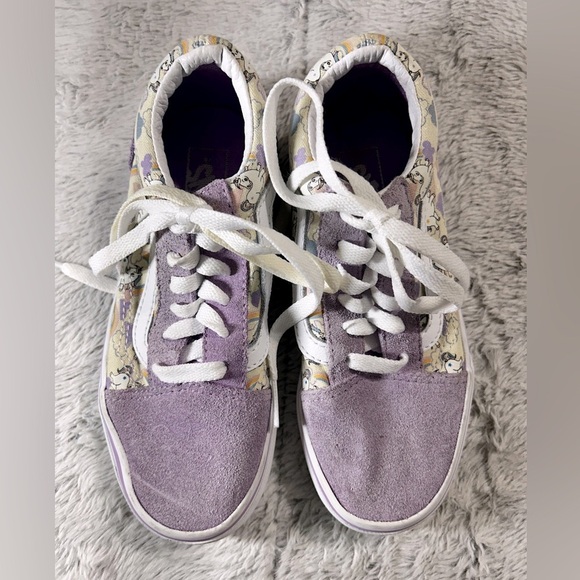 Vans Off the Wall Girls Old School Cute Skateboard Shoes Purple Unicorns Size 1 - Picture 1 of 11